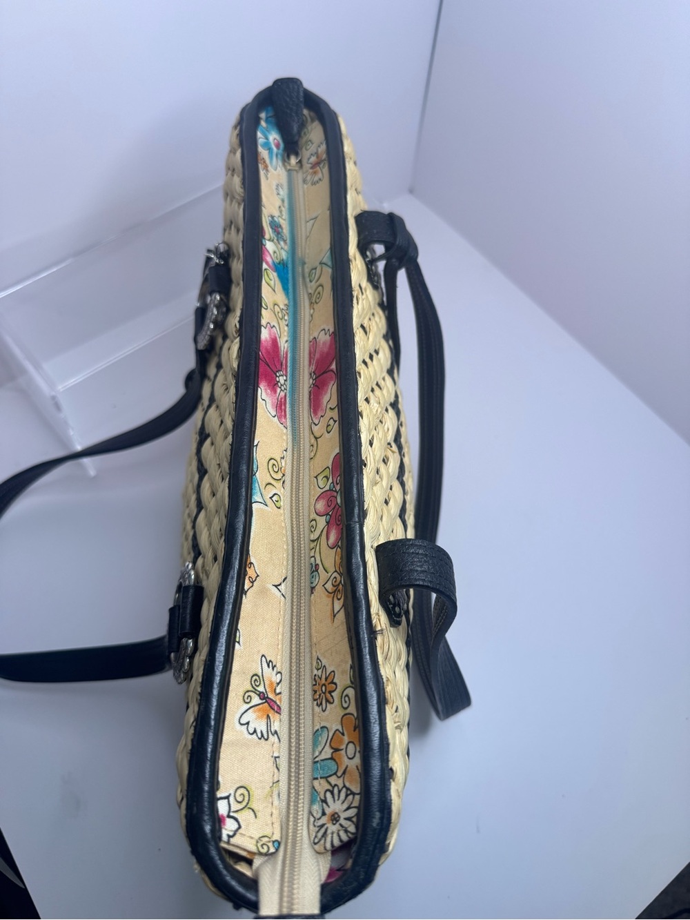 #388 Brighton Straw Shoulder Bag w/ Charms - Picture 11 of 16